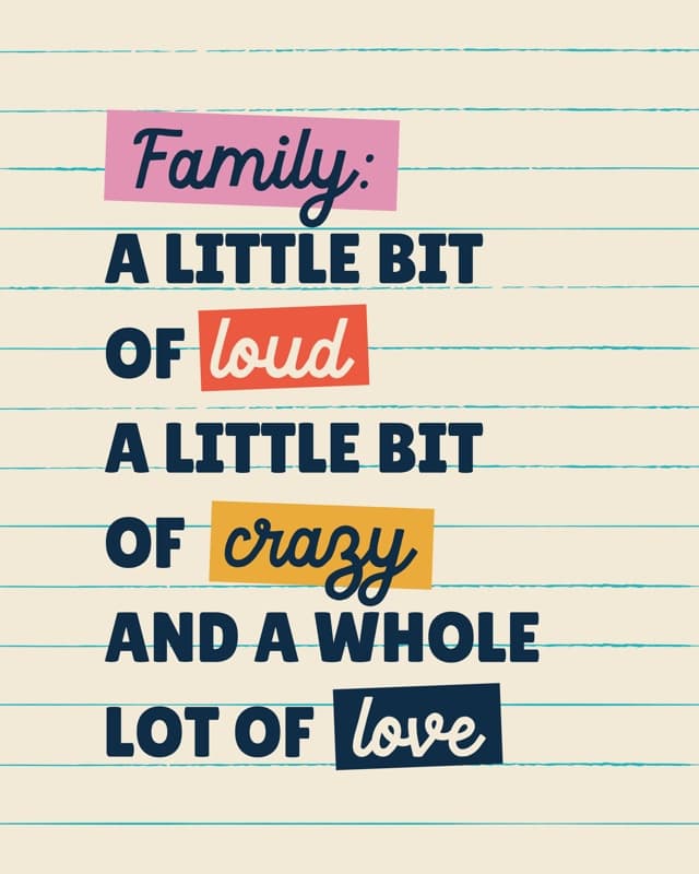 Cursive Family Quote Poster