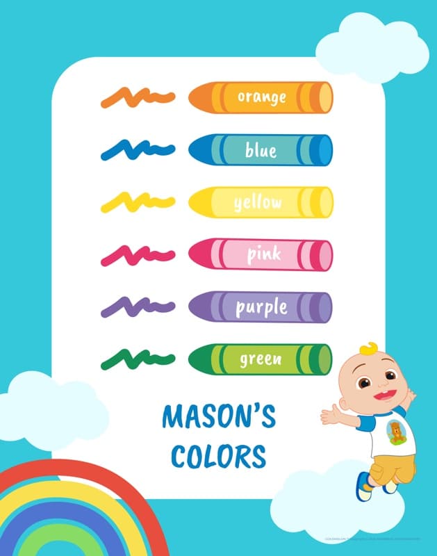CoComelon⢠Colors JJ Rainbow Poster