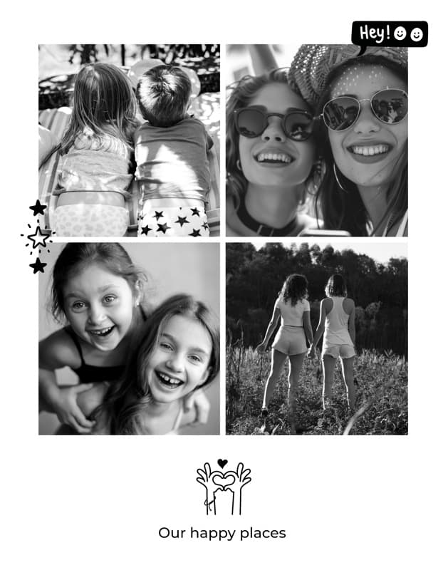 Decorated Black And White Poster