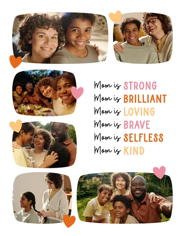 Mom Affirmation Heart Poster Poster