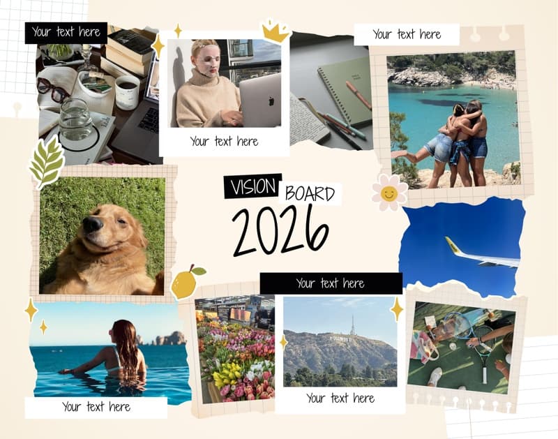 Vision Board Scrapbooking Landscape Poster