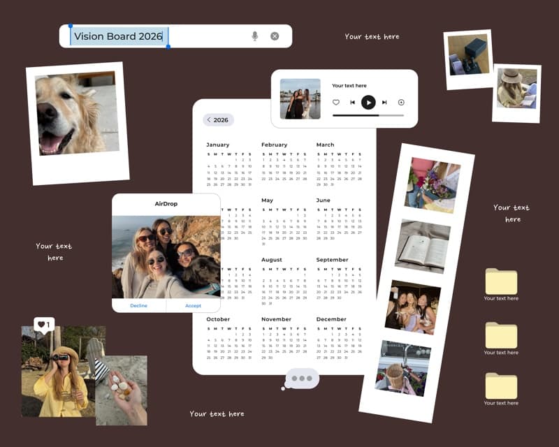 Vision Board Photo Dump Landscape Poster