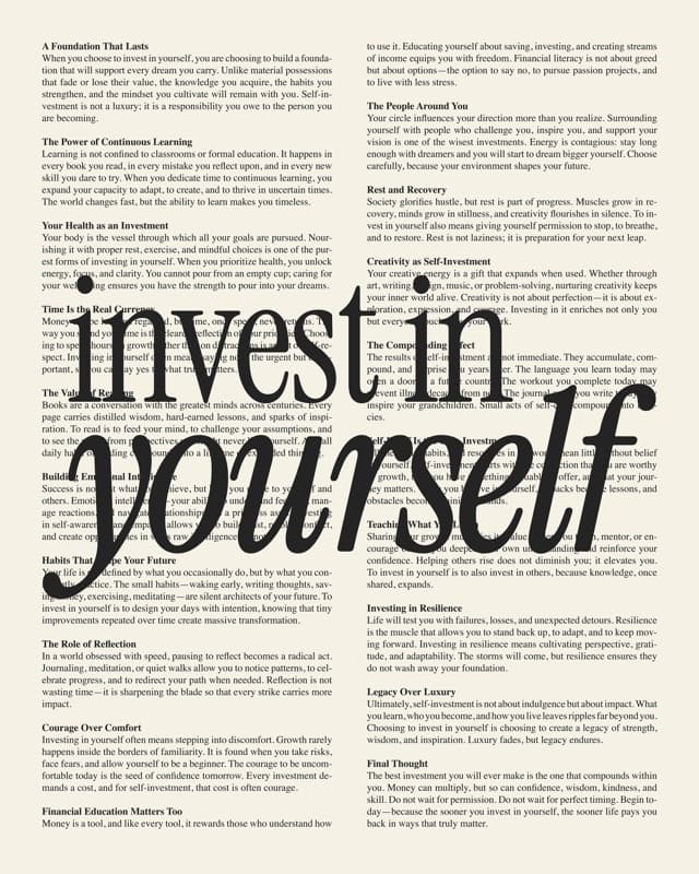 B&W Self-Development Quote Poster