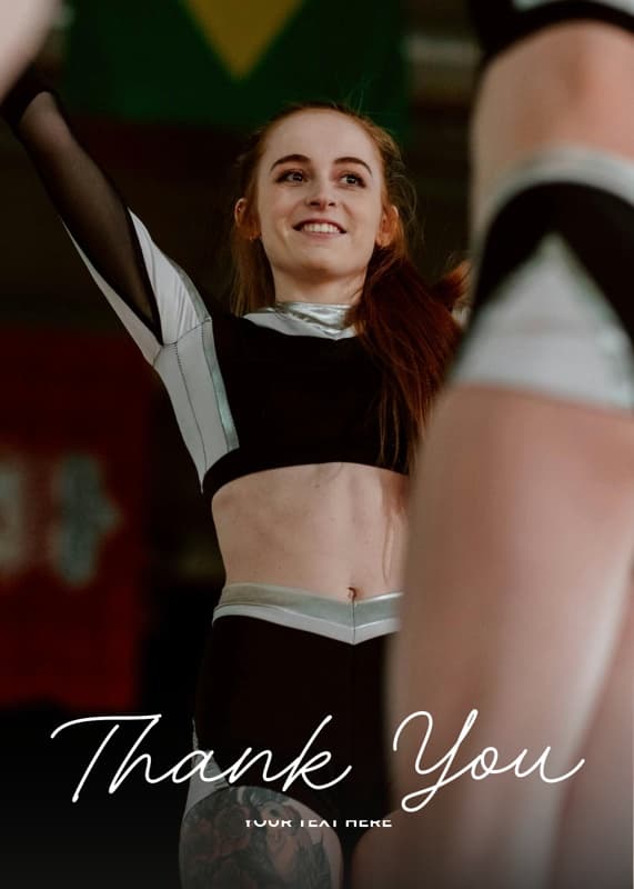 Portrait White Calligraphy Thank You Card