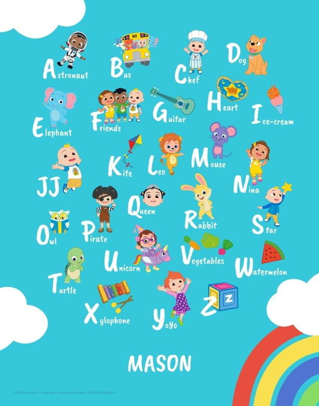 CoComelon⢠Alphabet Rainbow Poster