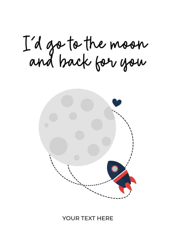 Go To The Moon Quote Card