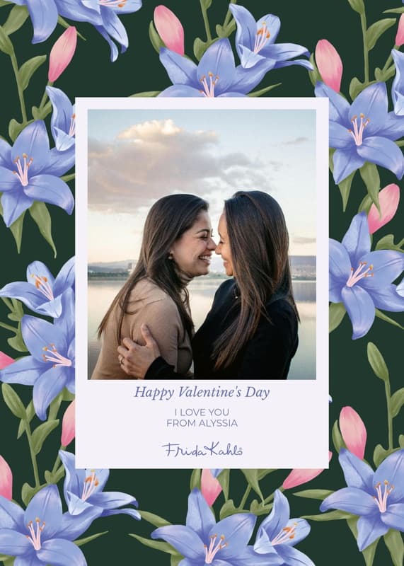 Frida Kahlo⢠Purple Flowers Card