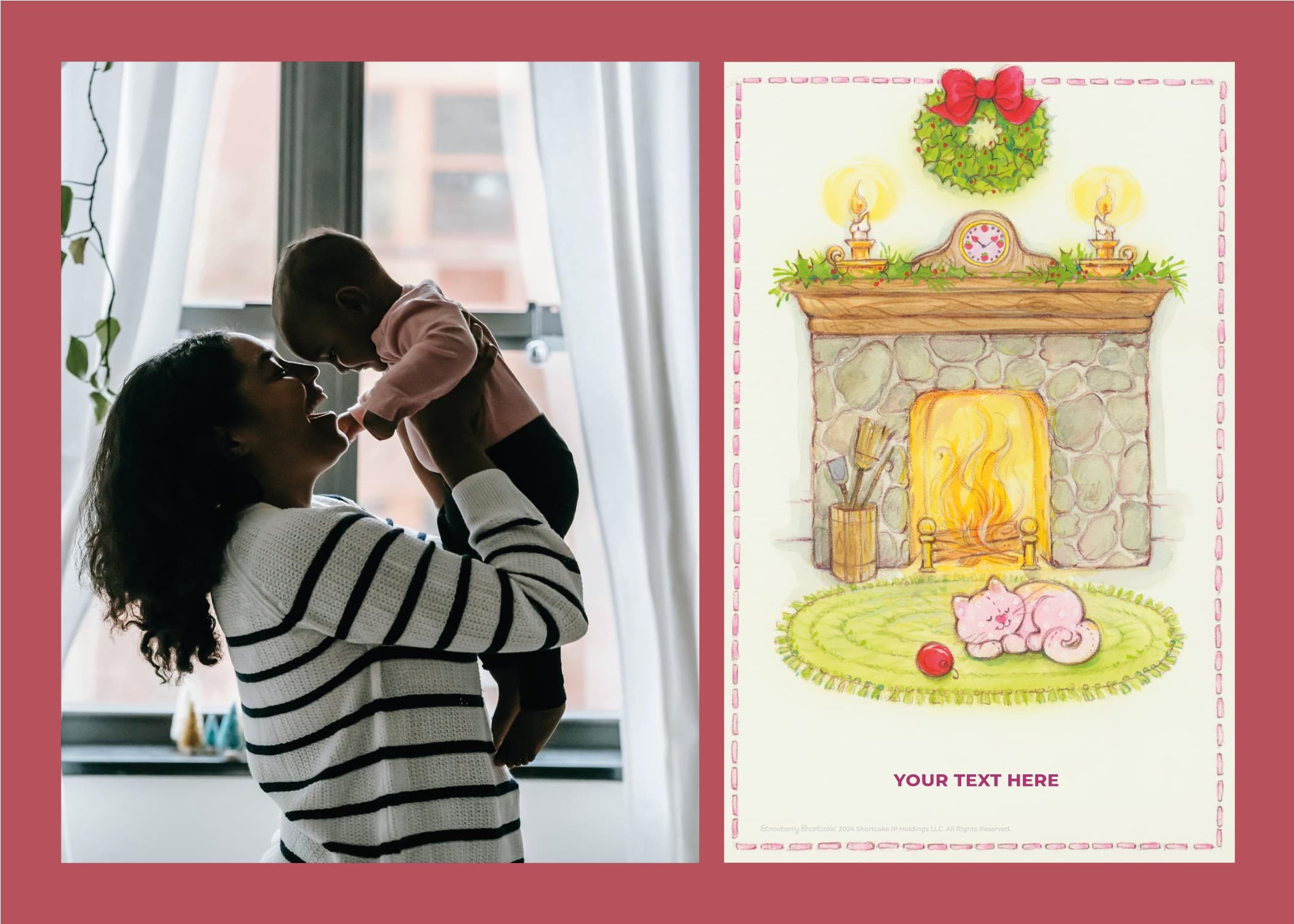 Strawberry Shortcake™ Red Fireplace Card