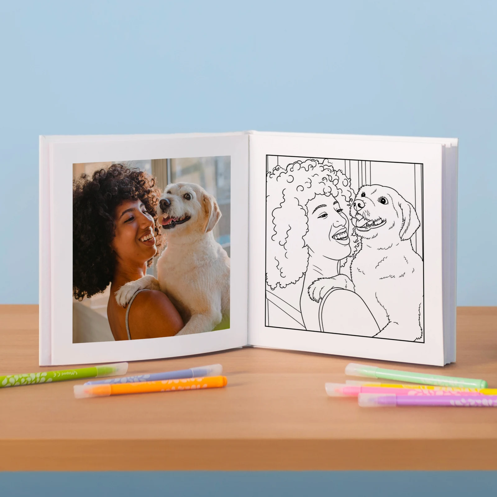 A Picta Coloring Book made from personal photos
