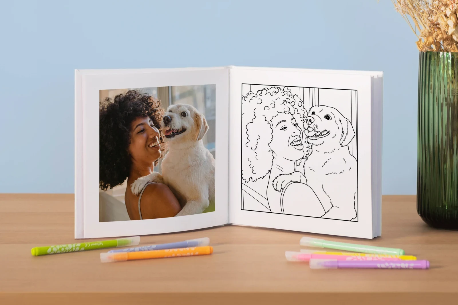 A personalized Coloring Book made from your photos