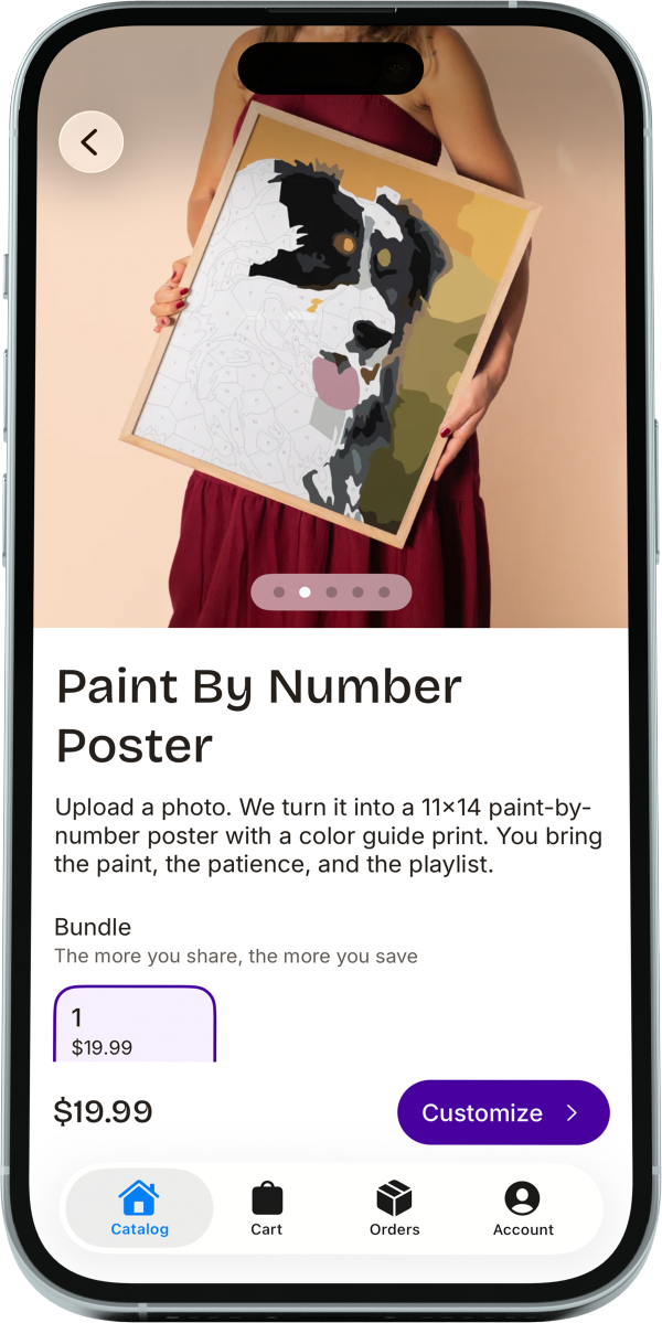Product page on the Picta app