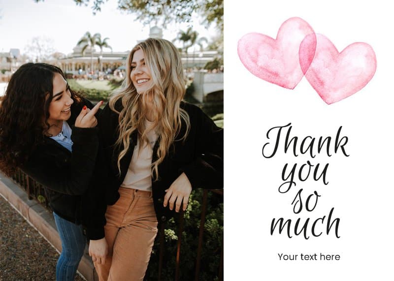 Watercolors Hearts Card