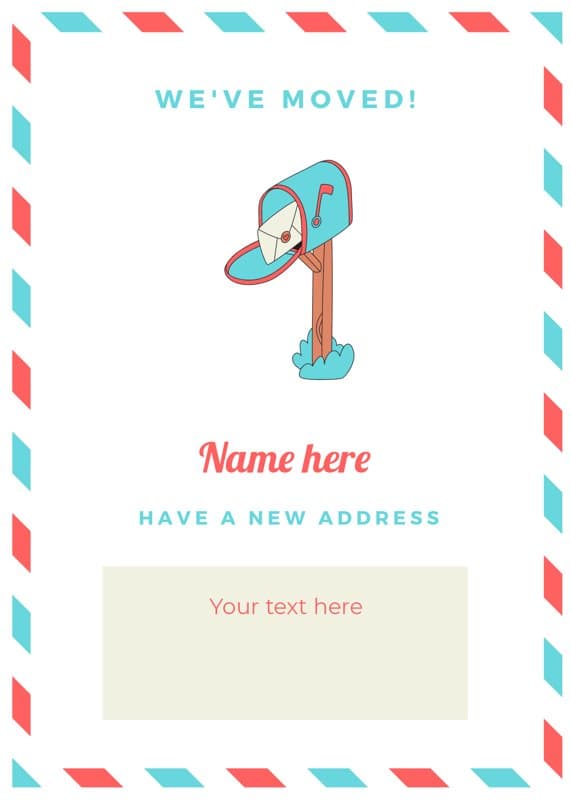 New Address Card