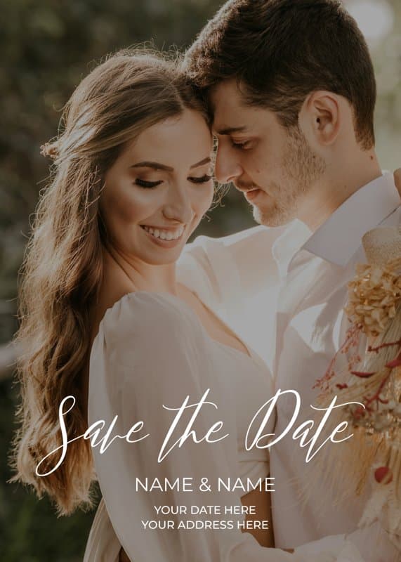 Big Typography Save The Date Card