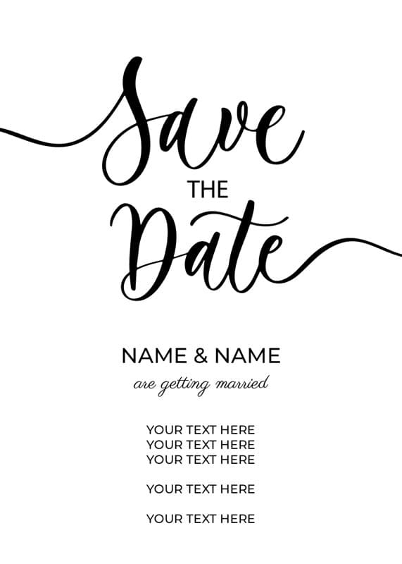 Calligraphy Save The Date