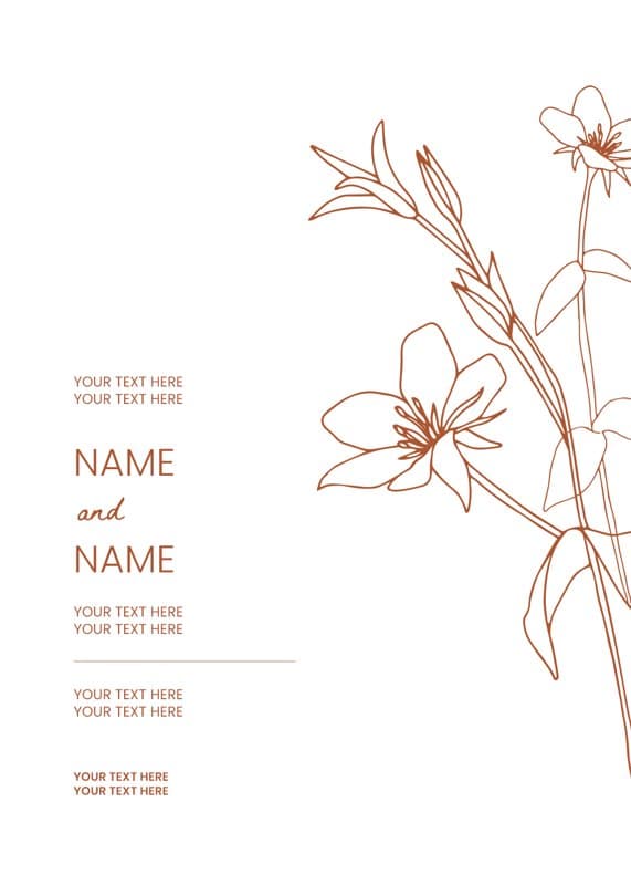 Line Flower Terracotta Invitation
