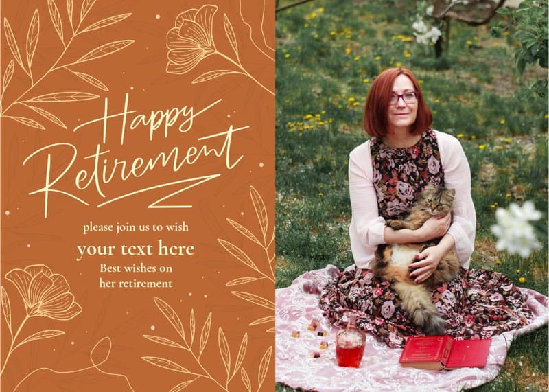 Floral Retirement Card