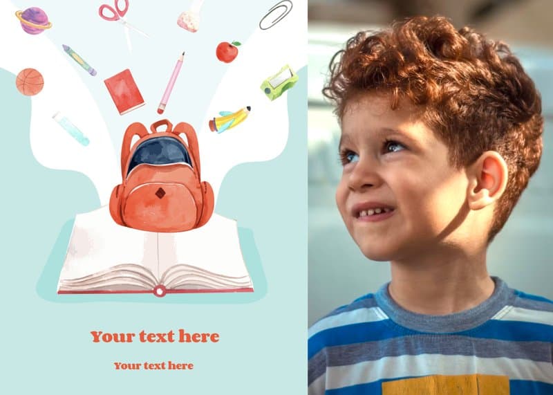 Watercolor School Card