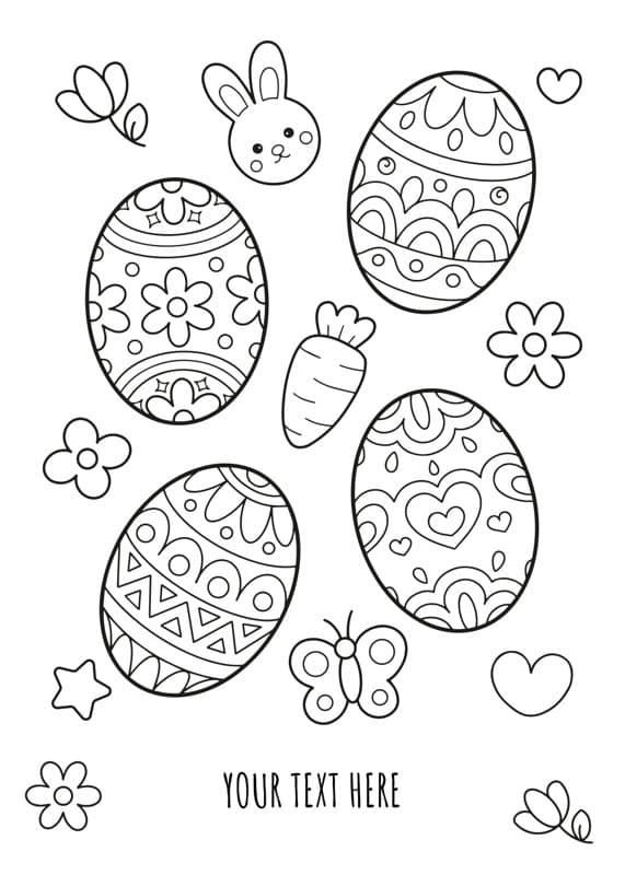 Easter Eggs Coloring Card